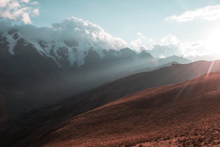 Beautiful mountains landscapes in Cordillera Blanca,  Peru, South America