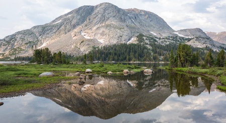 Beautiful mountain landscapes in Wind River Range in Wyoming, USA. Summer season.