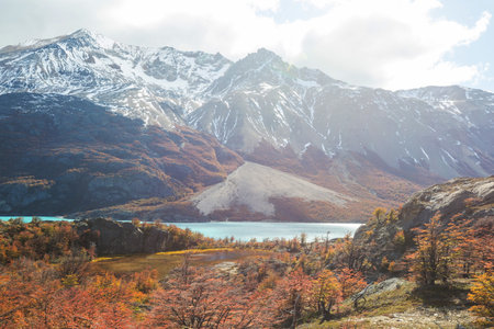 Colorful Autumn season in mountainsの写真素材