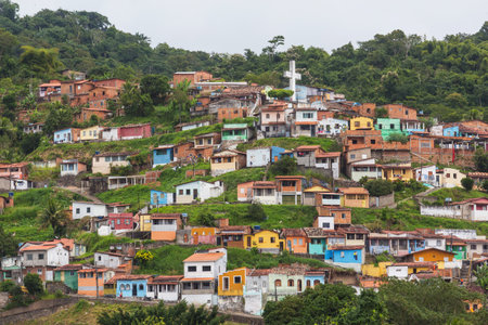 colorful colonial-style houses of a small village in Brazil
