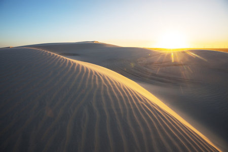 Sand dunes in northern Brazil at sunset