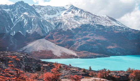 Autumn season in Patagonia mountains, South America, Argentina