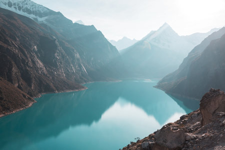 Beautiful lake Paron in Cordillera Blanca,  Peru, South America