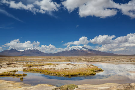 Fantastic Scenic landscapes of Northern Chile, Atacama desert. Beautiful inspiring natural landscapes. Kalgaspores in high mountains.の写真素材