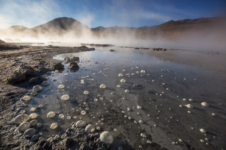 Natural Hot Spring in  Atacama desert, Chile, South America.の写真素材