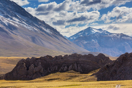 Amazing mountain landscapes in Valle Hermosa, Argentina, South Americaの写真素材