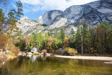 Beautiful fall season in Yosemite National Park, California, USAの写真素材