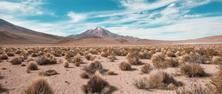 Fantastic Scenic landscapes of Northern Chile, Atacama desert. Beautiful inspiring natural landscapes. High mountains.の写真素材