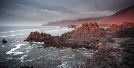 Pacific ocean coast in  Chileの写真素材