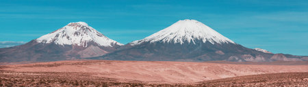 Fantastic Scenic landscapes of Northern Chile, Atacama desert. Beautiful inspiring natural landscapes. High mountains.の写真素材