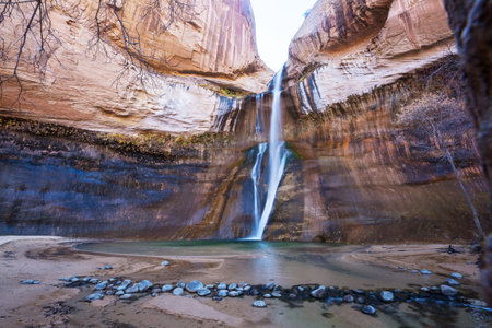 Lower Calf Creek falls Grand Staircase - Escalante National Monument, Utah, USAの写真素材