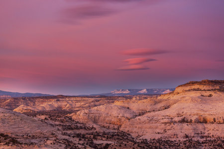 Sandstone formations in Utah, USA. Beautiful Unusual landscapes at sunrise..の写真素材