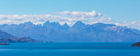 General Carrera Lake, Carretera Austral, Patagonia - Chile. Beautiful natural landscapes in South Americaの写真素材