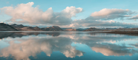 Beautiful mountains lake  in Cordillera Blanca,  Peru, South Americaの写真素材