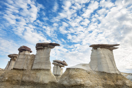 Unusual desert landscapes in Ah-shi-sle-pah Wilderness, San Juan Basin, New Mexico, USA