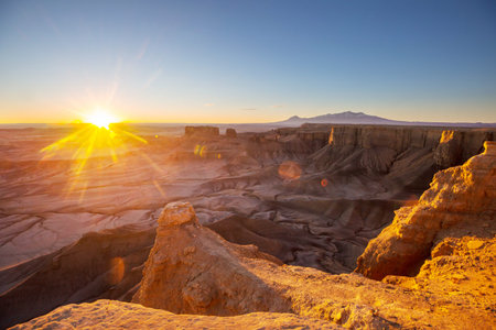 Fantastic Moon Landscape Overlook, Hanksville, Utah, USAの写真素材