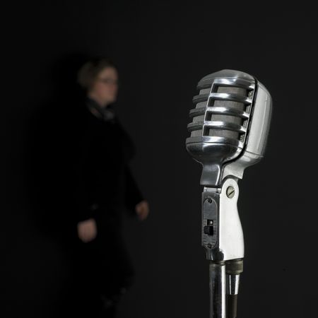 vintage microphoneの写真素材