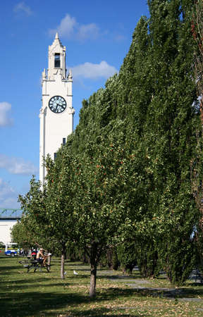 The clock tower in old port of Montrealの写真素材