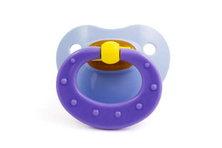 A baby's pacifier isolated on white backgroundの写真素材
