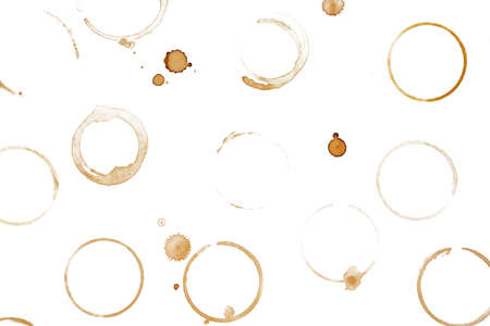 Coffee stain on a white backgroundの写真素材