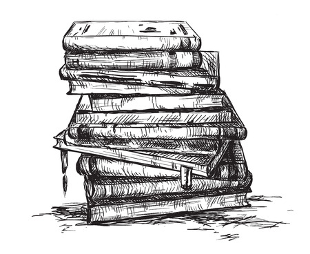a pile of booksのイラスト素材
