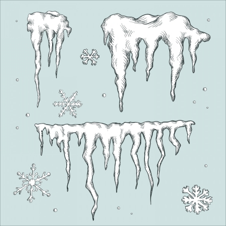 Icicles  Winter themeのイラスト素材