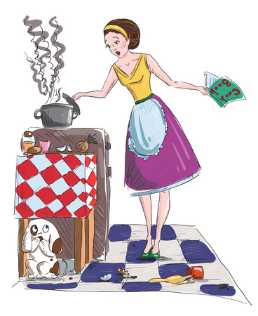 Housewife illustrationのイラスト素材