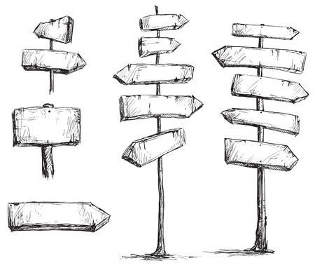 arrow signs drawingのイラスト素材