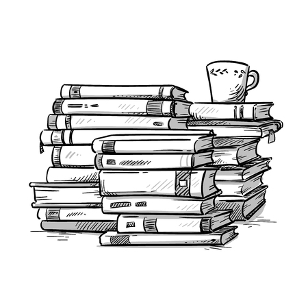 Cup of coffee on the top, vector illustrationのイラスト素材