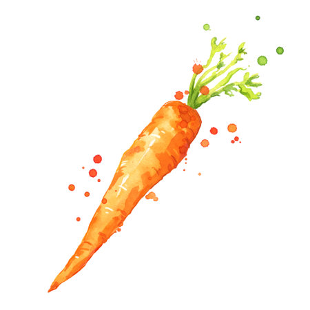 Sweet fresh carrot watercolor illustrationのイラスト素材