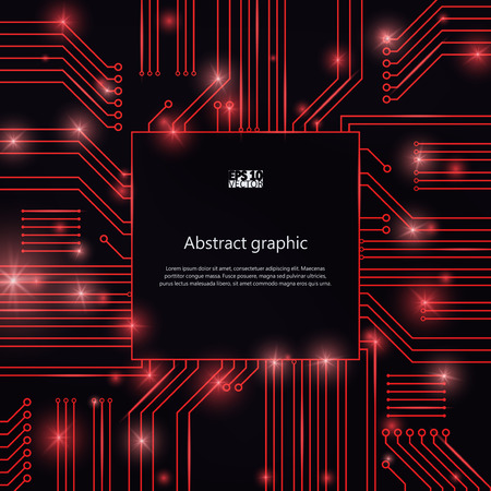 Processor and chip, engineering and tech, motherboard and computer design, vector illustrationのイラスト素材