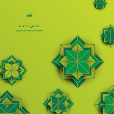 Abstract background with geometric flower.  Vector illustration.のイラスト素材