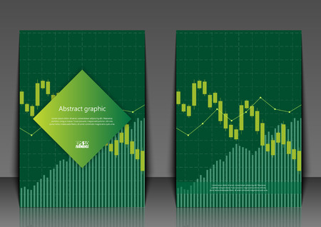 Flyer template with abstract background. Abstract background with stock graph. Eps10 Vector illustration.のイラスト素材