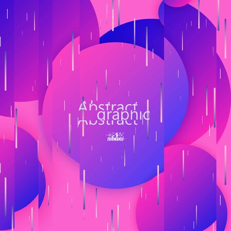 Colorful glitch circles, frame with neon glitch effect on gradient background.のイラスト素材