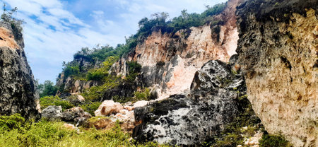 Panoramic view of the cliff on countryside