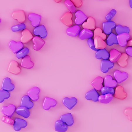 beautiful 3D heart-shaped candy background in pastel pink colors. Perfect for Valentines day...