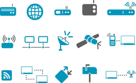 Communication Icon Set - Vector icons pack - Blue Seriesのイラスト素材