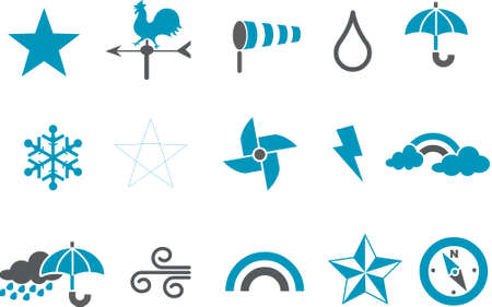 Weather Icon Set - Vector icons pack - Blue Seriesのイラスト素材