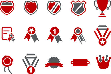 Vector icons pack - Red Series, badges collectionのイラスト素材