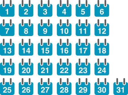 Vector icons pack - Blue Series, calendar collectionのイラスト素材