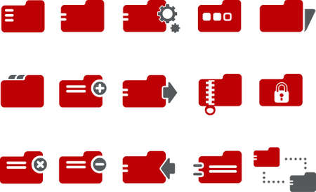 Vector icons pack - Red Series, folder collectionのイラスト素材