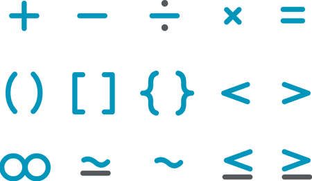 Vector icons pack - Blue Series, math collectionのイラスト素材