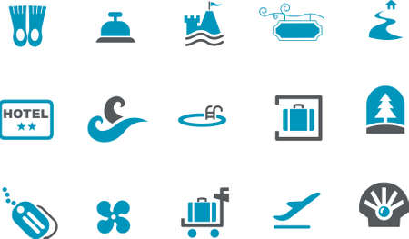 Vector icons pack - Blue Series, sea collectionのイラスト素材