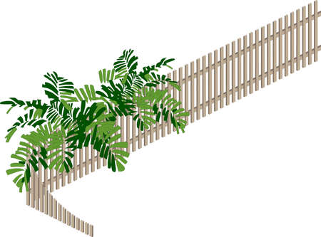  model of fence, on white backgroundのイラスト素材
