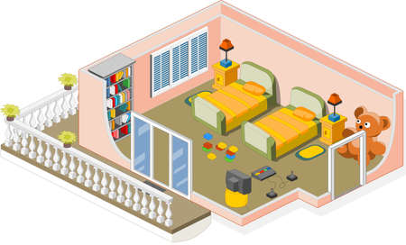 Furniture and objects generally used in a children roomのイラスト素材