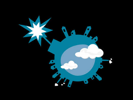 Bomb-like earth exploding for pollution