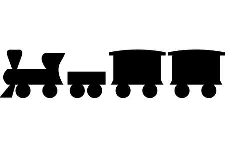 Little train on white backgroundのイラスト素材