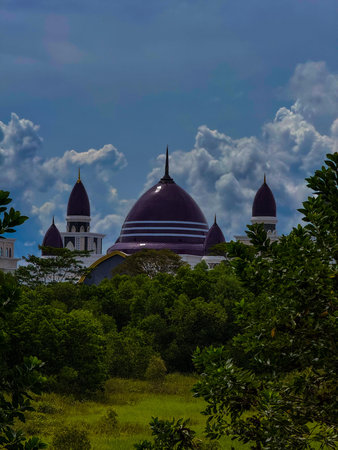 Mosque in Central Borneo, Indonesia. It is the largest mosque.の写真素材