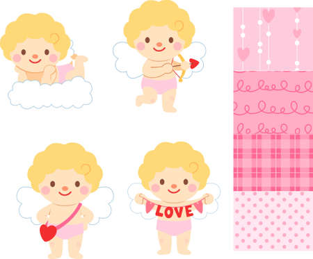 cute baby with loveのイラスト素材