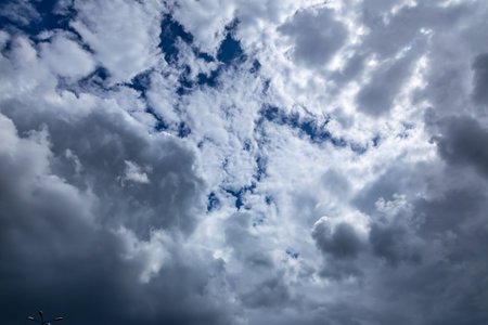 Blue sky with white cloudsの写真素材